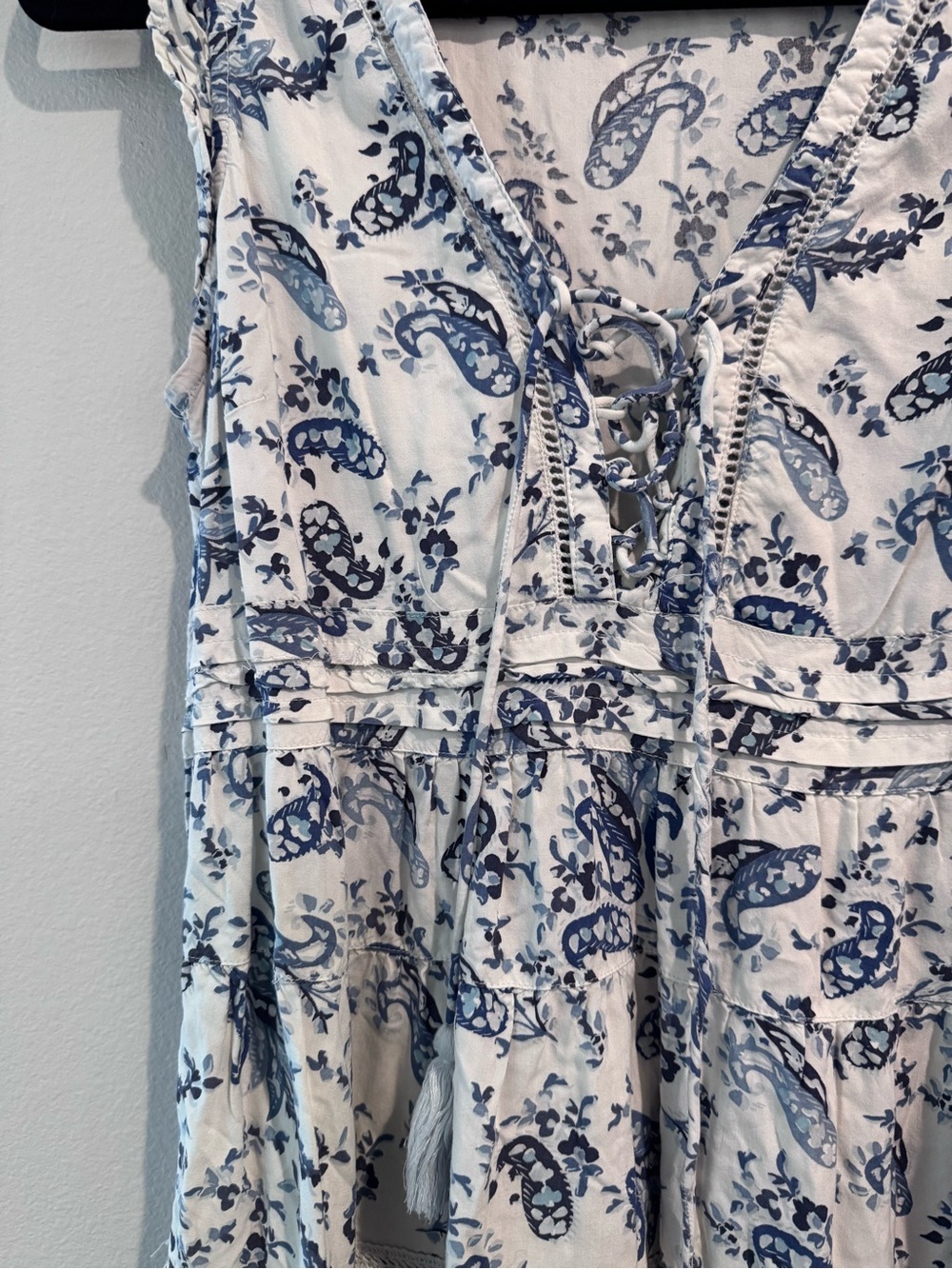 Lucky Blue & White Paisley Tie-Front Sundress - Picture 2 of 6
